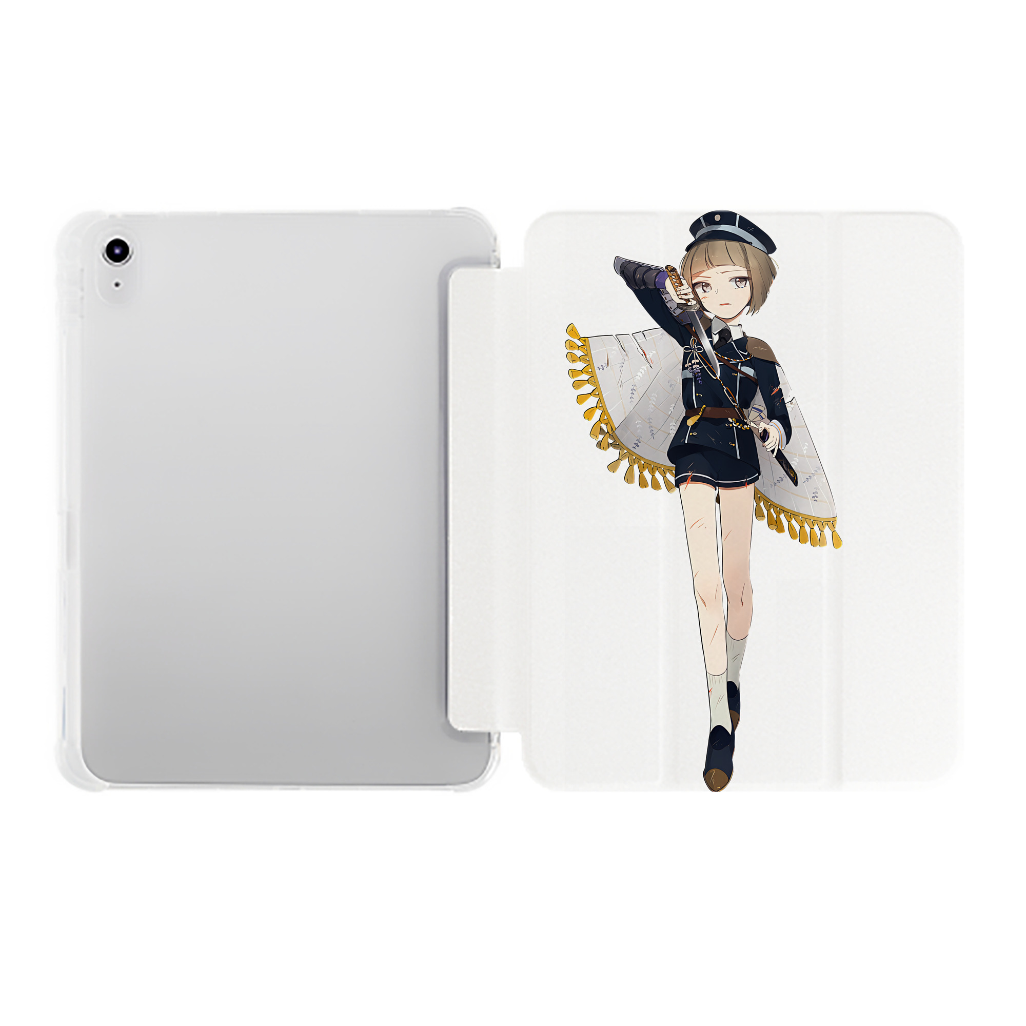 （画像用） 刀剣乱舞 Touken Ranbu IPad ケース ペン収納付き 三つ折りスタンド PUレザー×シリコン 対応機種9.5/10.5/10.9インチ